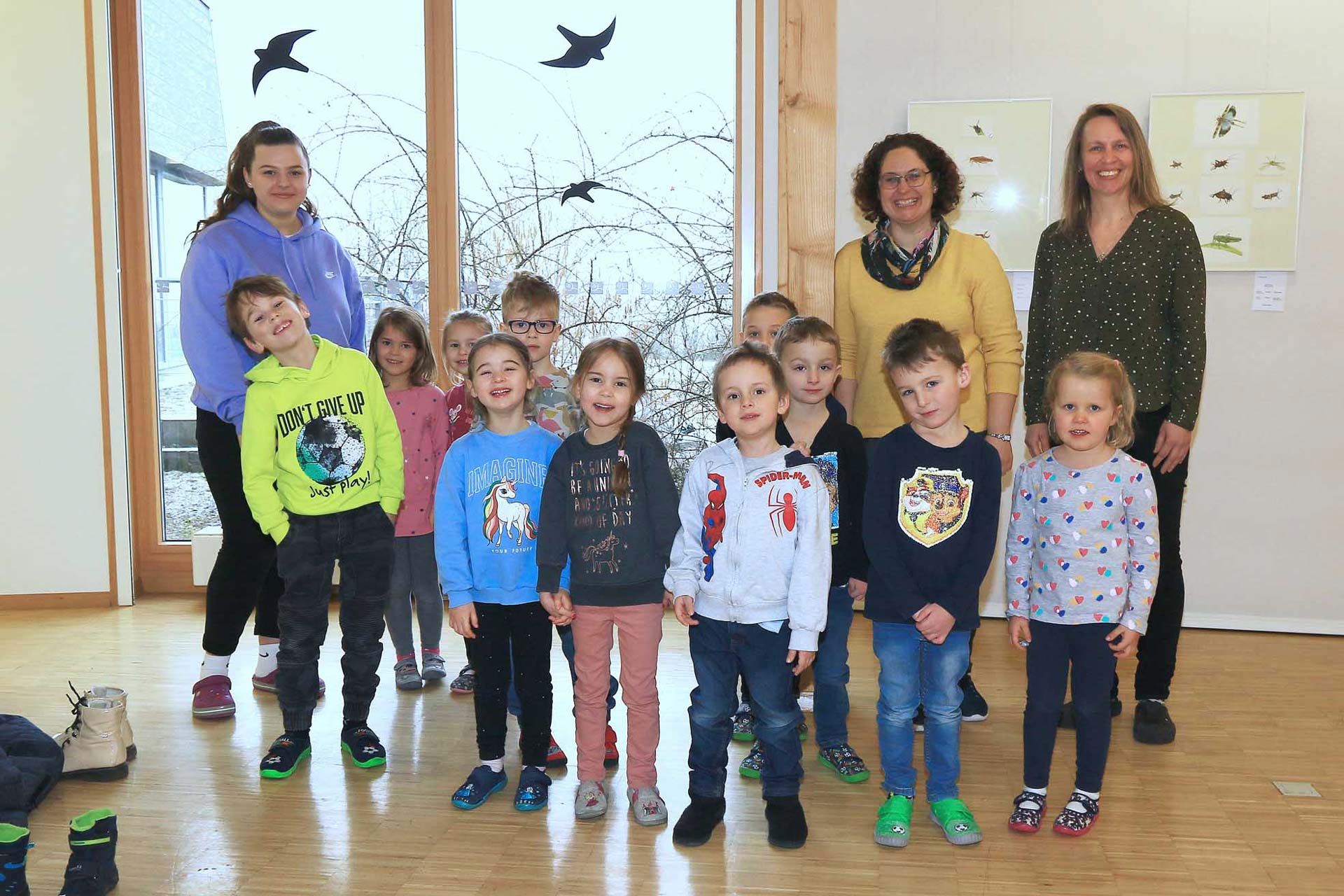 Eine Kindergartengruppe im Naturschutzzentrum